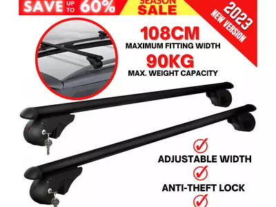 Roof Racks Black (Pair) | For Holden Captiva 5 & 7 Car Top Universal Cross Bars • $90.99