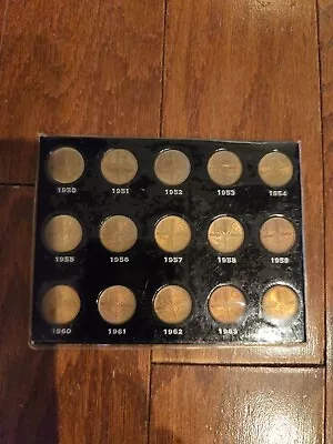 1950-1964 Mexican Un Centavo Lot  (15 Coins) Mexico City Mo 1c KM-415 • $20