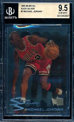Michael Jordan 1995-96 Fleer Metal Slick Silver Bgs 9.5 Gem Acetate Card #3! • $599.99