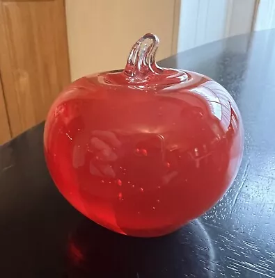 Vintage Murano Style Apple Hand Blown Glass Fruit Heavy Paperweight • $22