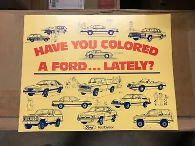 Ford Promotional Coloring Book Escort Bronco Mustang Ranger Thunderbird • $8.88