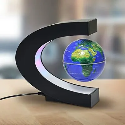 Magnetic Levitation Floating Globe | LED Light Earth World Map Anti Gravity Base • £30.01