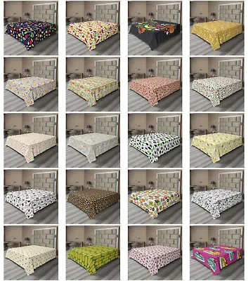 Ambesonne Food Flat Sheet Top Sheet Decorative Bedding 6 Sizes • $29.99