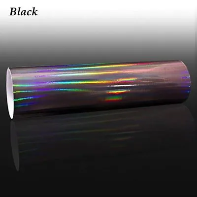 Black Holographic Laser Chrome Iridescent Vinyl Wrap Sticker 20cm X 45cm • $18.15