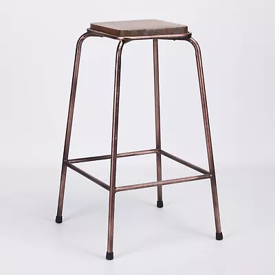 Industrial Lab Copper Style Wooden Bar Stool Breakfast Pub Cafe Garden Resturant • £42