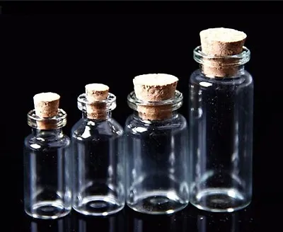 10pcs Mini Glass Bottles Wish Bottles Necklaces Pendants Glass Vials With Corks • $8.54