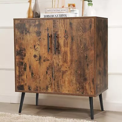 Storage Cabinet With 2 Doors Mid Century Sideboard Buffet Cabinet Rustic Brown. • $99.90