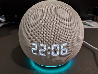 Amazon Echo Dot With Clock 5th Gen. Smart Speaker - Glacier White • £22.61