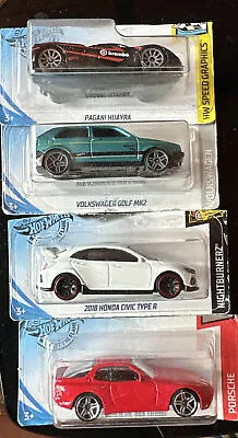 Hot Wheels Lot Of 4  89 Porsche 944 Red Honda Civic Type R  VW GOLF  Pagani • $8.99