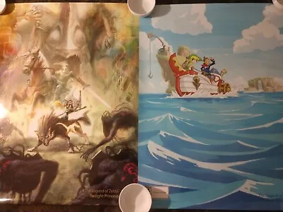 Lot The Legend Of Zelda Poster Twilight Princess Windwaker Club Nintendo • £55.01