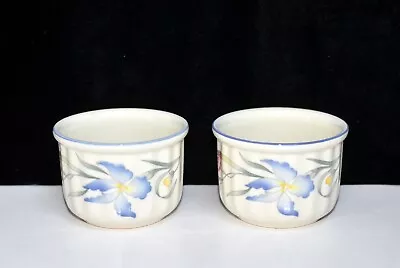 Villeroy & Boch Riviera * 2 RAMEKINS CUSTARD CUPS * 2 1/4 X 3 1/8  Flowers EXC • $30