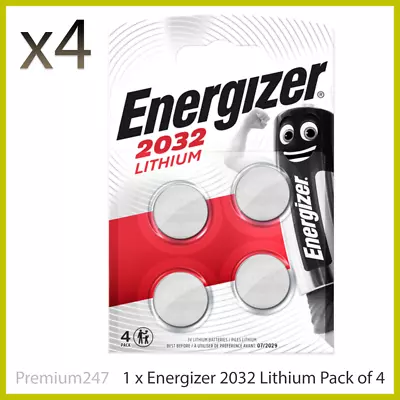 4 X Energizer CR2032 3V Lithium Coin Cell Battery 2032 DL2032 BR2032 SB-T15 • £3.29