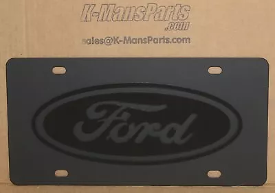 Ford Oval Emblem Logo Black On Black Vanity Steel License Plate Tag • $39.95