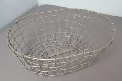 Vintage Wire Basket Oblong Metal - 11'' Wide X 13 3/4  Long - J3 Kgr • $14.93