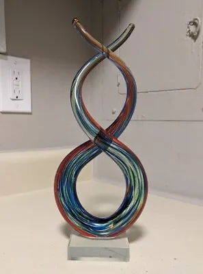 Murano Style Knot Glass Sculpture Abstract Intertwined Hand Blown Studio • $69.99