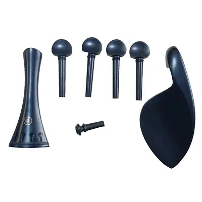 4/4 Violin Parts Accessories Ebony Wood Violin Parts Pegs Chinrest Tailpiece • $6