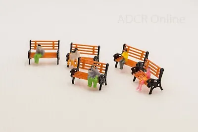£3.49 • Buy N Gauge Bench Park Benches With People Figures - 5 / 10 Pack - N Scale 1:148