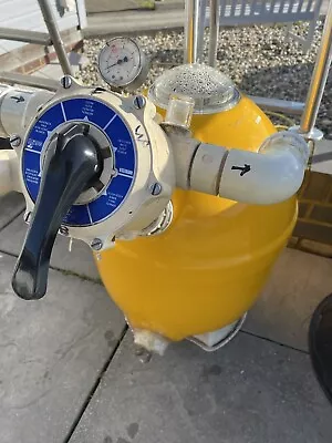 £185 • Buy Swimming Pool Sand Filter 18  With 1.5  Multi Port Valve Yellow-collection Only