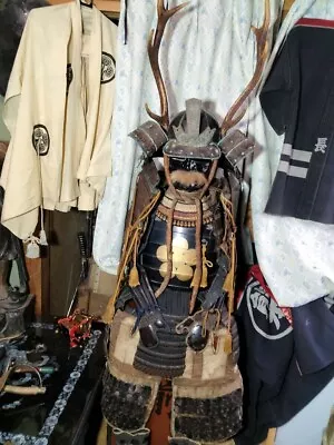 Yoroi Japan Antique Edo Period Kabuto Set Armor Katana Samurai Busho Katana JP • $1289