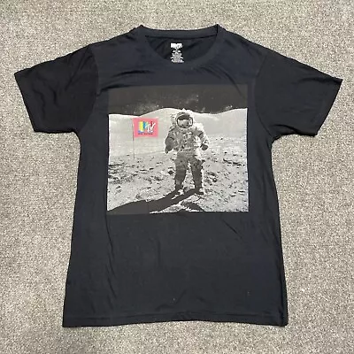 Authentic MTV Moon Man Black T-Shirt Mens Medium Astronaut Retro Black 2021 • $12.99