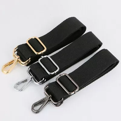 3.8cm Wide Black Shoulder Bag Strap Adjustable Crossbody Handbag Handle Canvas • $8.79