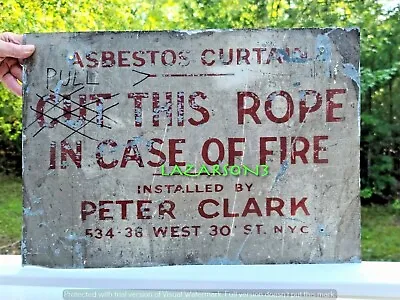 Historic Movie Theatre Rare Orig Vintage Asbestos Fire Curtain Metal Sign • $199.99