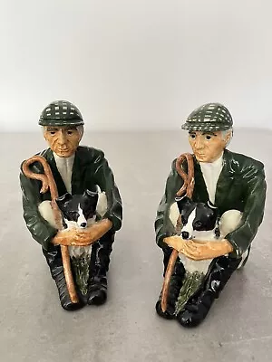 Limited Edition Pair  Shebeg Isle Of Man Pottery Shepherd Collie Dog PERFECT • £35