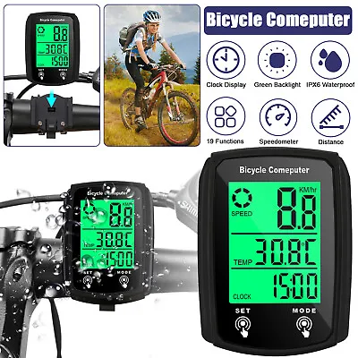 Bike Computer Bike Speedometer Cycling Digital Odometer LCD Backlight Waterproof • $11.48