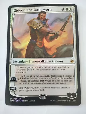 1 X MTG Magic The Gathering War Of The Spark Gideon The Oathsworn Foil Ex Con • £3.75