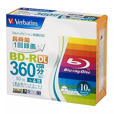 Verbatim Blank Blu-ray Disc BD-R DL 50GB 10pcs White Printable Single Side 4x • $40.46