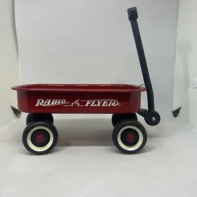 Vintage Miniature Metal Toy Radio Flyer Wagon Radio Line Red Paint White Wheels • $49.94