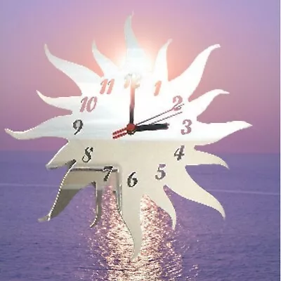 £34.73 • Buy Sun Shaped Clocks - Many Colour Mirrors & Solid Not Mirror Colours