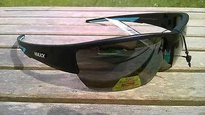 Maxx HD Sunglasses 7 Black Light Blue Smoke Lens Polarized Fishing Golf HDP TR90 • $18.95