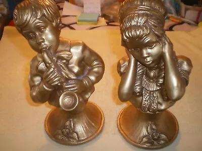 VTG ‘71 Kendrick Signed Universal Statuary Corp Boy Girl Statues Home Interiors • $28