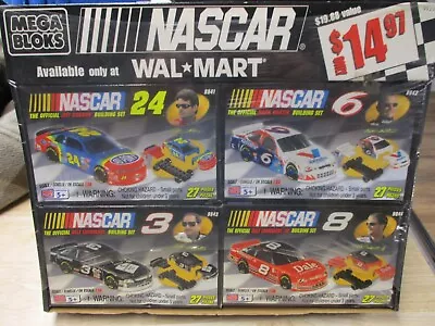Vintage Nascar Mega Bloks 4 Car Set Dale Earnhardt & JR Mark Martin Jeff Gordon • $16.95