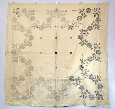 Vintage 1941 Paragon Linen Stamped Unfinished 54X54  Tablecloth & Instructions  • $35