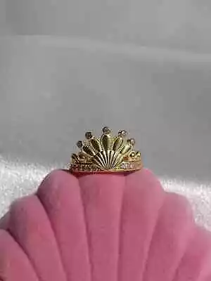 Merliah Mermaid Pearl Crown Ring 925 Sterling Silver Gold Plated • $32.30