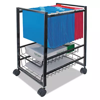 Advantus Mobile File Cart W/Sliding Baskets 12 7/8w X 15d X 21 1/8h Black 34075 • $42.91