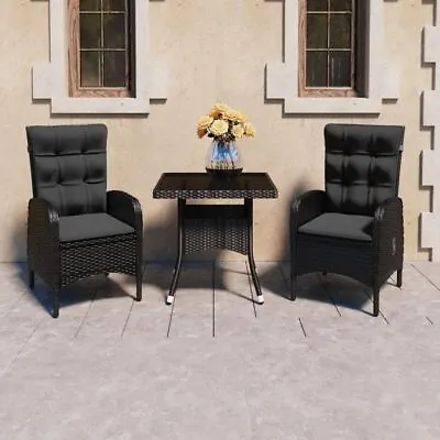 $440.95 • Buy 3 Piece Rattan Dining Set Modern Stylish Outdoor Table And Chair With Cushions