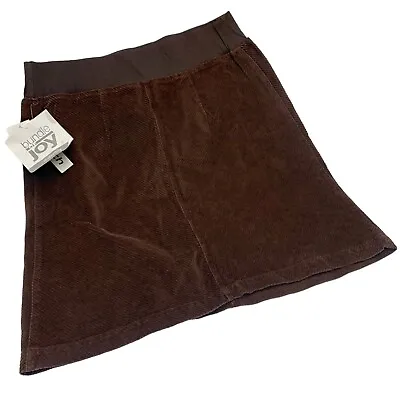 Bundle Of Joy MATERNITY Brown Corduroy Pull On Skirt Womens Size Small NWT • £14.47