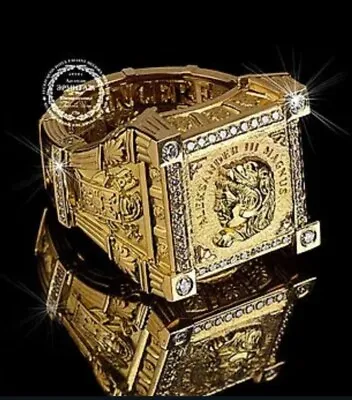 18k Yellow Gold Filled Men's Hip Hop Big Heavy  Pinky Square Ring • $19.99