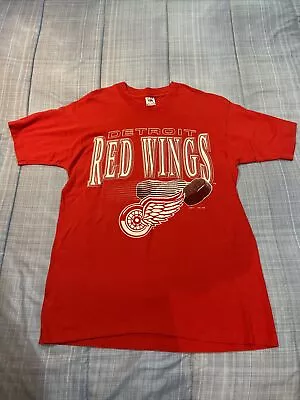 Vintage 1992 Detroit Red Wings T-Shirt Size Large NHL Hockey USA Made • $9.99