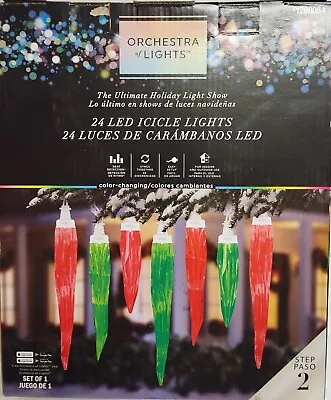 Gemmy Orchestra Of Lights 24ct Multi-Function Color-Changing LED Icicle Holiday • $99.99