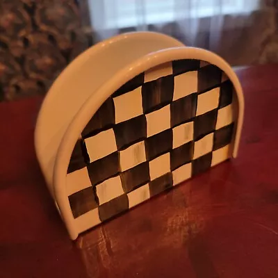 MACKENZIE-CHILDS Courtly Check Metal Napkin Holder Glossy Finish • $40