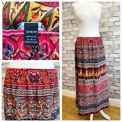 Shein Maxi Skirt Size XL 14-16 Mexican Aztec Look Elasticated Waist Holiday VGC • £12.95