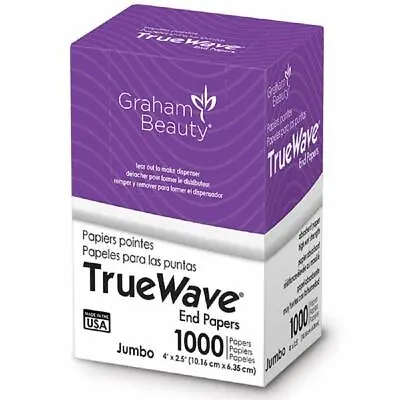 $9.99 • Buy True Wave End Papers Perm Paper Salon Papers Jumbo 4  X 2.5  1000 Papers