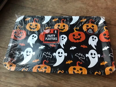 £4 • Buy 8 X Halloween Serving Platters Buffet Tea Party Plate Pumpkin Ghosts Designs