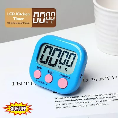 Large LCD Kitchen Digital Cooking Timer Count Down Up Clock Loud Alarm Magnetic • £2.93