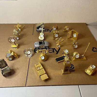 Huge Elgin Mini Clock Lot Of 21 Some Rare And Other Brands (READ) • $100