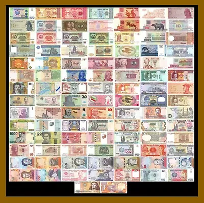100 Pcs Of Different World Mix Mixed Foreign Banknotes Currency Lot 35 Country • $31.34